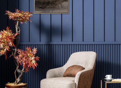 Sessel Ohrensessel Modern Stoff Wohnzimmer Polyester Grau Design Sitz